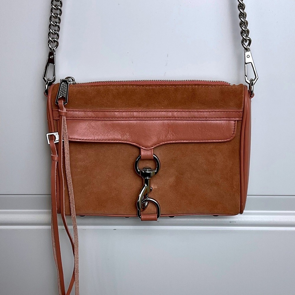 Rebecca Minkoff Mini MAC Crossbody Bag Desert Rose Suede Leather XS20ESUX01 - Picture 3 of 8